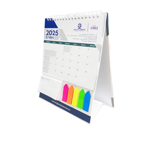Calendario con tacos y banderitas - vertical